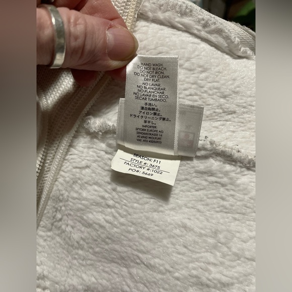 Spyder Knit Jacket Soft Fuzzy Inside Zipper Pockets Women’s Large Very Warm - Picture 9 of 9